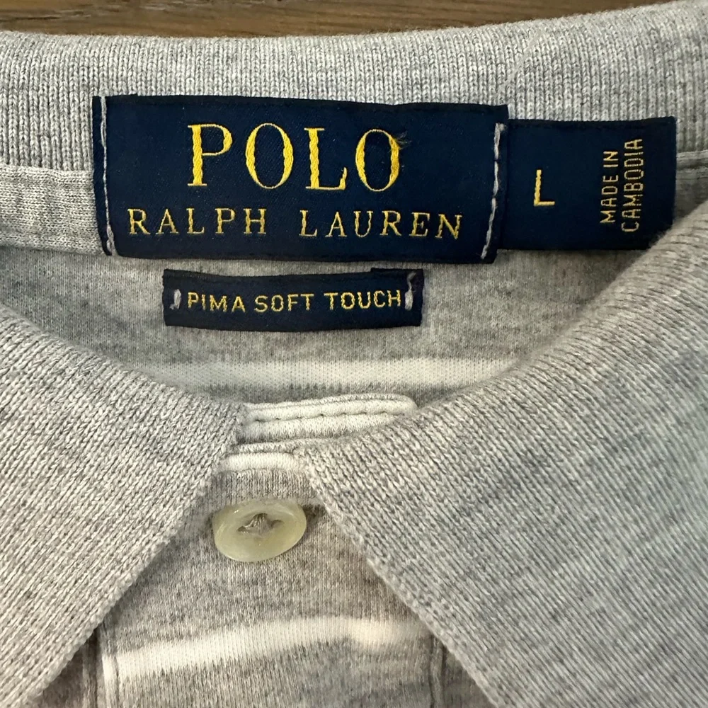 Ralph Lauren Polo Prima Soft Touch Heather Gray Shirt Size L Gently Worn‎